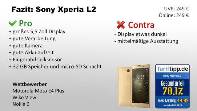 Fazit zum Xperia L2