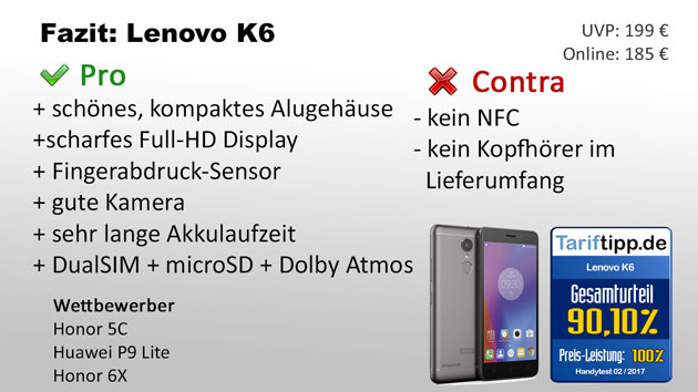Fazit zum Lenovo K6