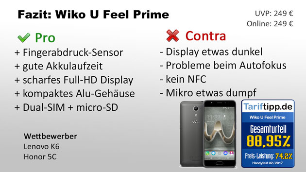 Fazit Wiko U Feel Prime
