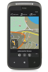 Die Software Navigon MobileNavigator auf dem HTC 7 Mozart ist gratis, aber auch auf das Wesentliche beschr&auml;nkt