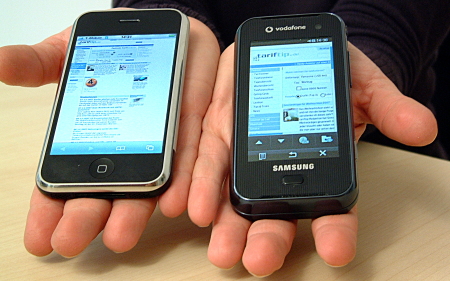 Surfbretter: Internethandys iPhone und Qbowl im Vergleichstest
