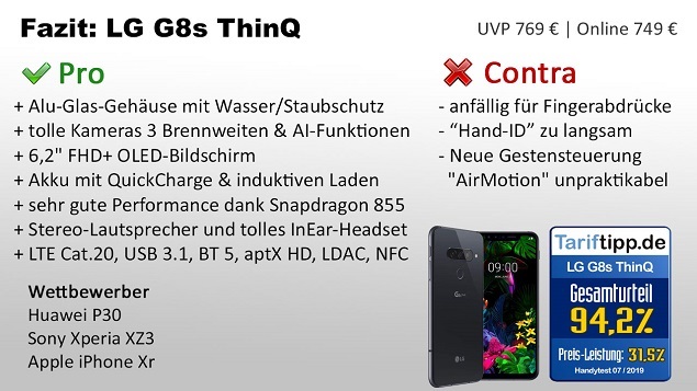 Fazit zum LG G8s ThinQ